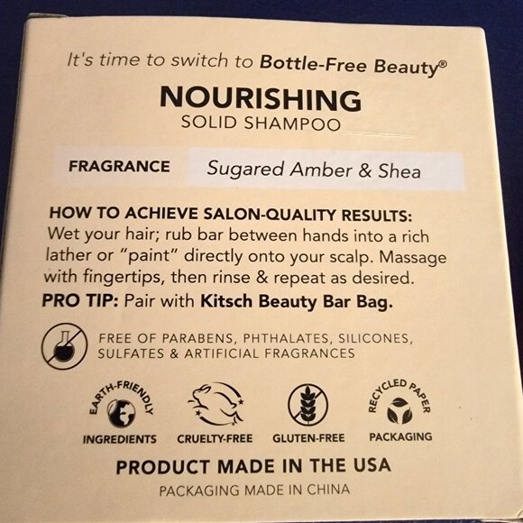 NWT 2-Pack Kitsch Solid Hair Castor Oil Shampoo and Conditioner Care Bars - Picture 7 of 10